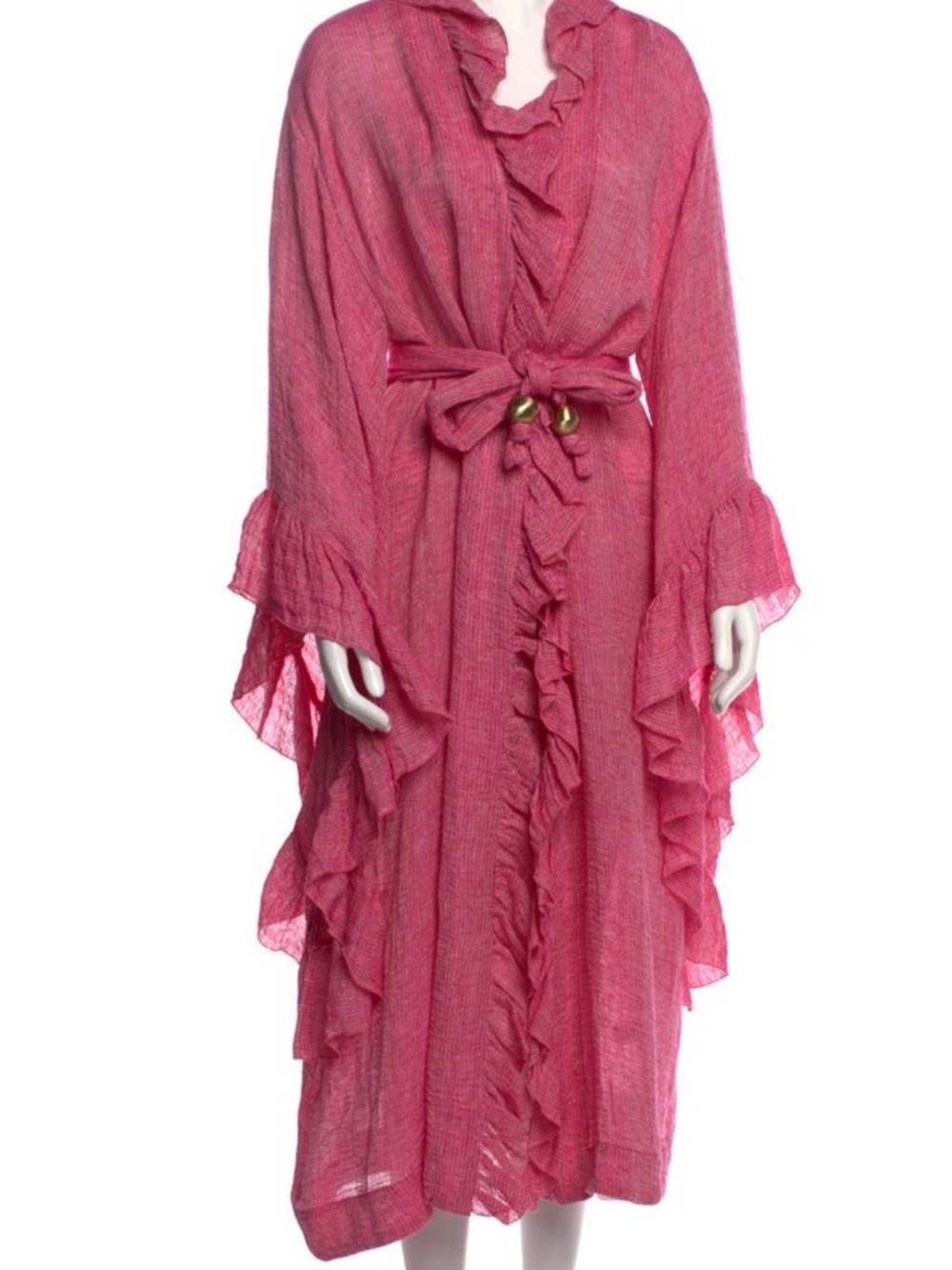 Lisa Marie Fernandez Pink Cotton Ruffle Cover-Up